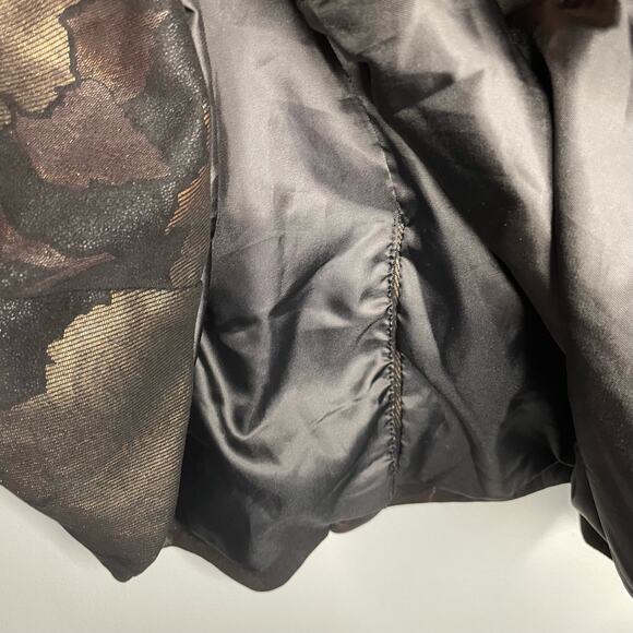 Bagatelle Floral Blazer Womens Size L Black Gold Metallic Flower Pattern Jacket - Picture 6 of 9